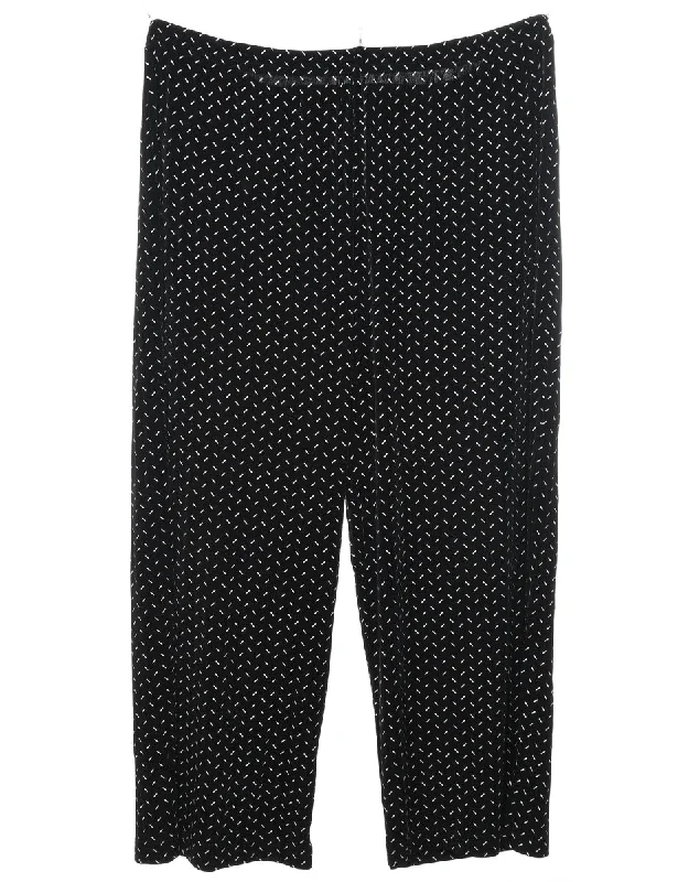 Special Offer Black & White Patterned Cropped Trousers - W33 L23