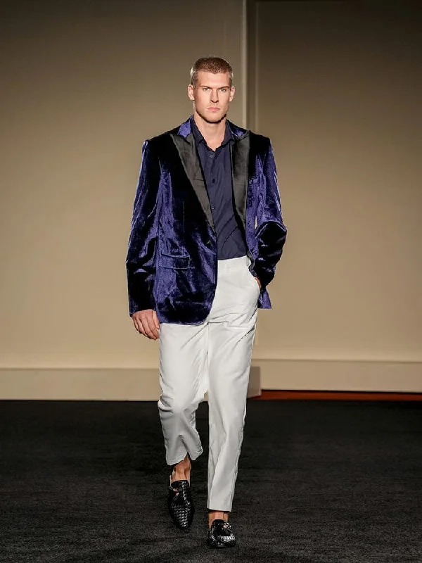 Make Your Weekend Count with Savings Velvet Tuxedo One Button Blazer (US Only)