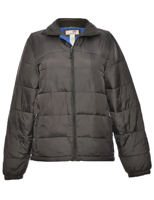 Weekend Price Cuts Galore Black Champion Zip-Front Puffer Jacket - S