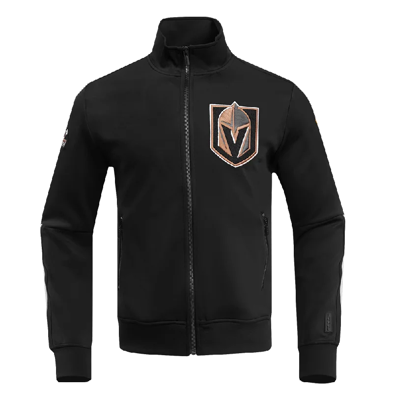 Don't Miss Out NHL VEGAS GOLDEN KNIGHTS CLASSIC CHENILLE MEN'S TRACK JACKET (BLACK)