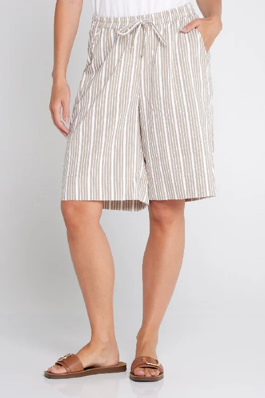 Overstock Sale Alex Stripe Summer Shorts - Beige Stripe
