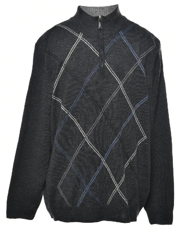 Today's Special Argyle Knit Jumper - L