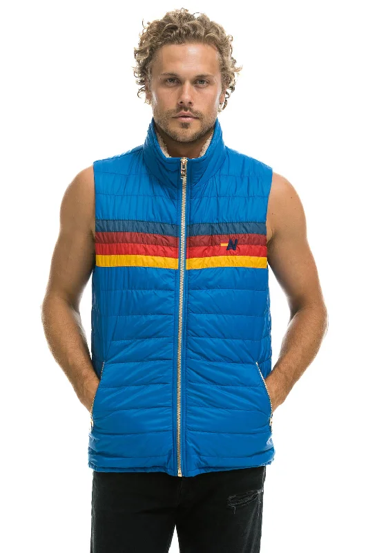Weekend Offers That Shine MEN'S 4 STRIPE VEST SHERPA- SNORKEL BLUE