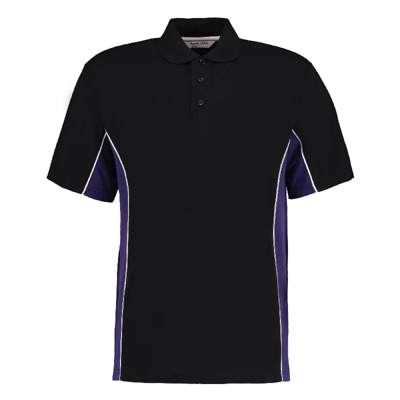 Special Offer Kustom Kit Track Polo (Classic Fit) - Black/Purple/White