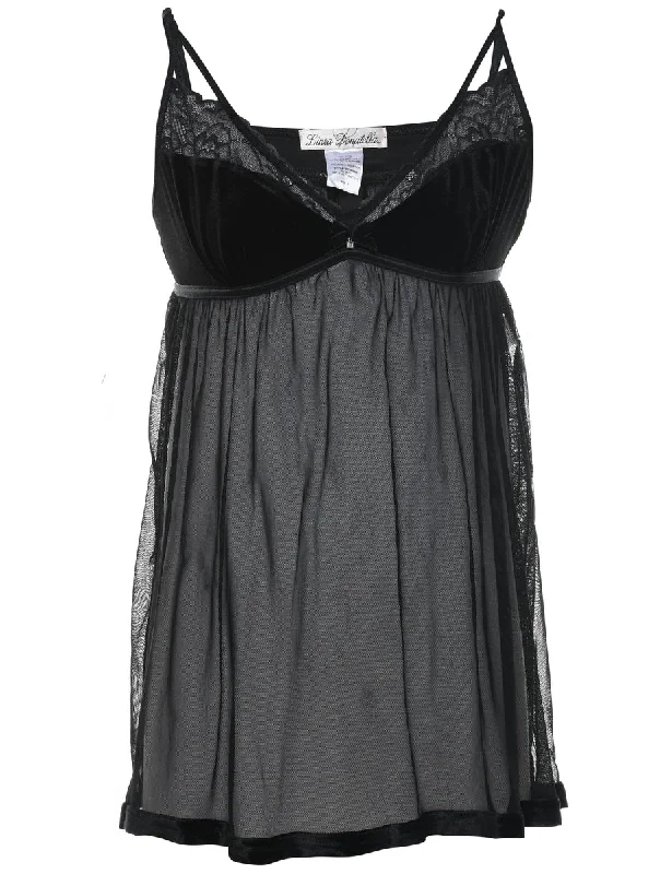 Exclusive Savings Black Classic Sheer Babydoll - M