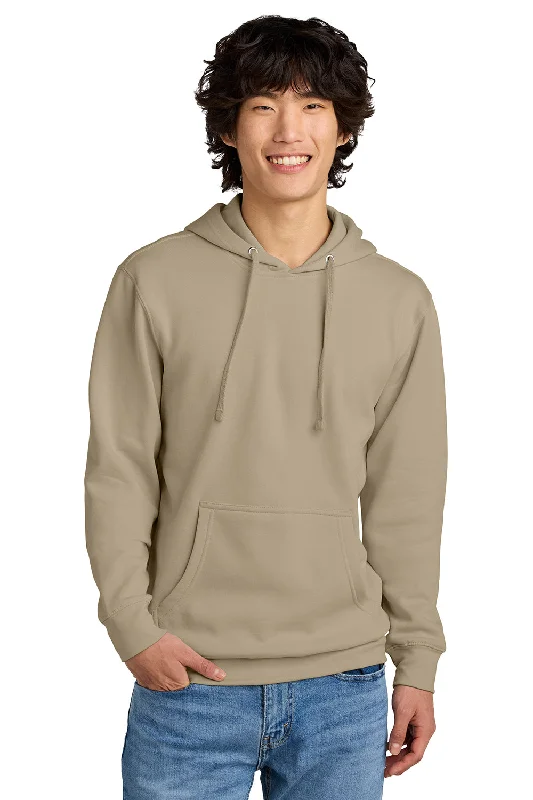 District Mens Very Important Fleece Hooded Sweatshirt Hoodie w/ Pouch Pocket - Desert Tan