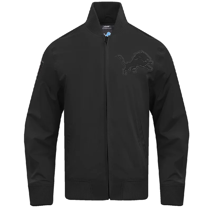 NFL DETROIT LIONS NEUTRAL MEN'S TWILL JACKET (BLACK)