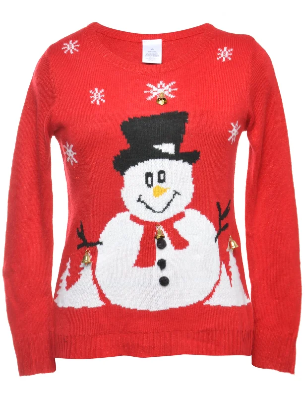 Warehouse Sale Beyond Retro Reworked Christmas Jumper With Bells - M