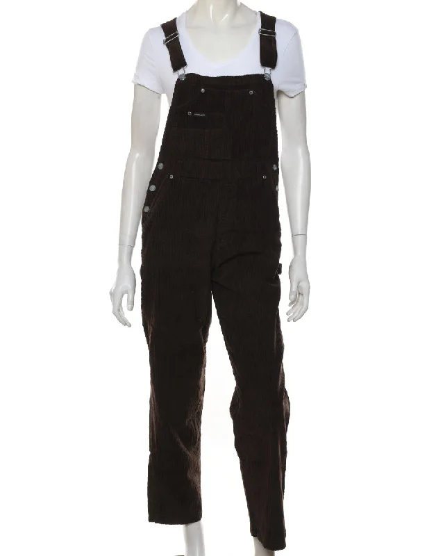 Brown Corduroy Dungarees - W34 L29