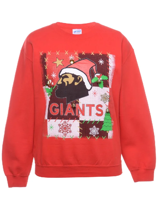 Take Advantage Beyond Retro Reworked Christmas Sweatshirt With Bells - M