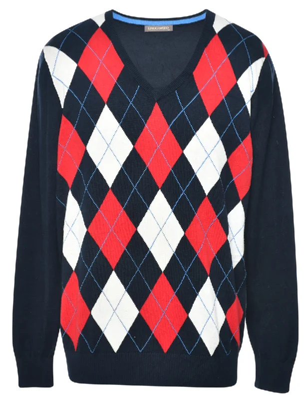 Crazy Savings Argyle Knit Jumper - M