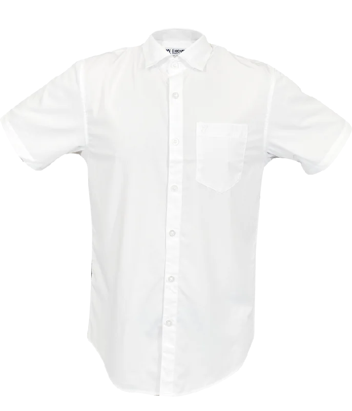 White Bamboo Dress Shirt- Short Sleeve