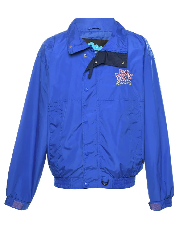 Blue Embroidered Nylon Jacket - M