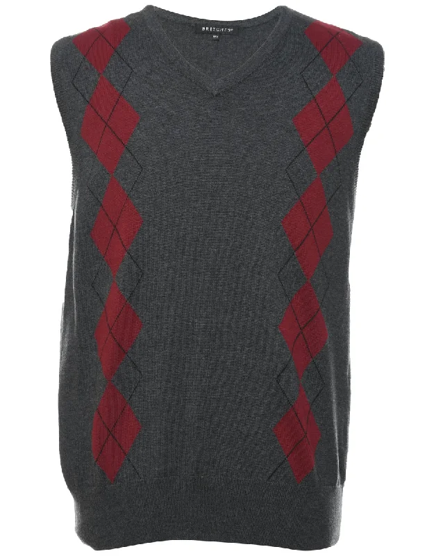Quick Deals Argyle Vest - M