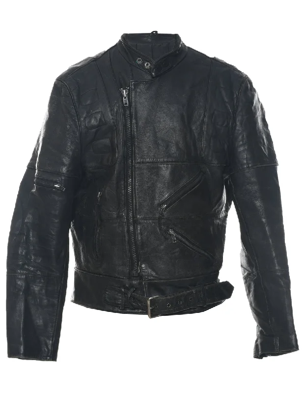 Mega Deal Biker Style Black Classic Leather Jacket - L