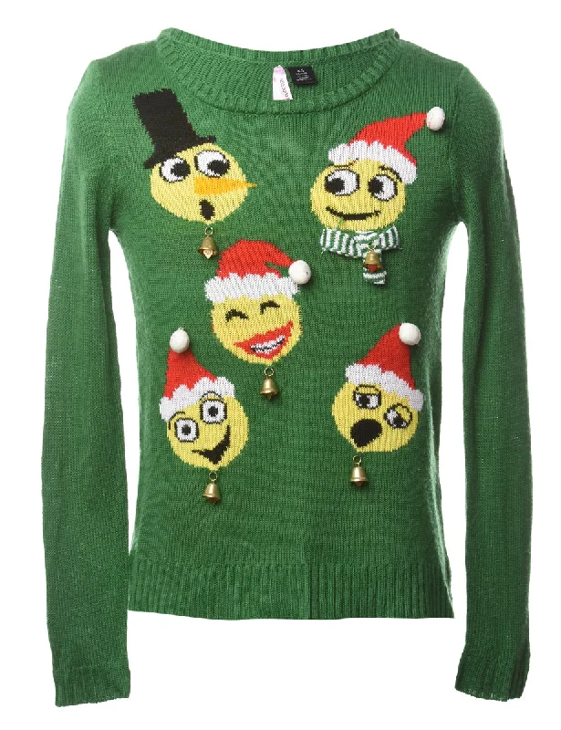 Weekend Discounts to Celebrate Beyond Retro Reworked Christmas Jumper With Bells - S