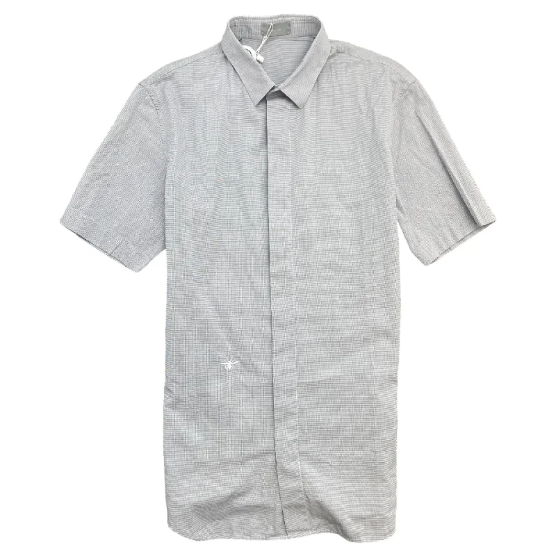 Flash Deal Men's Embroidered Bee Shirt Grey Size S