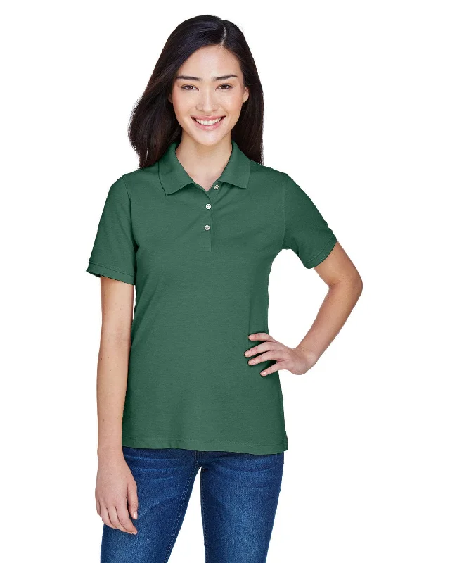 Shop and Save Harriton Ladies Easy Blend Polo Shirt | Hunter