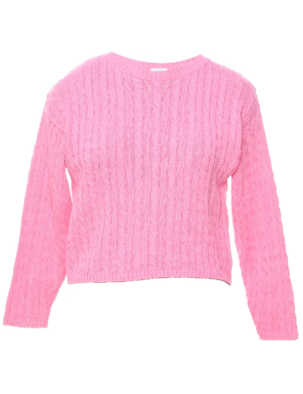 Cable Knit Jumper - M