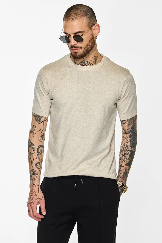 Discount Deals Core Lab Cream Flat Knit Slim Fit T-Shirt
