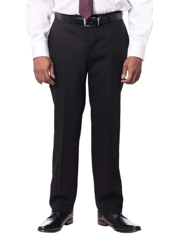 Value Deals Montefino Mens Solid Black 100% Wool Slim Fit Quality Dress Pants