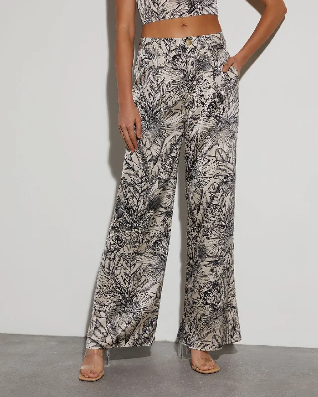 Steal Deal Kaia Tropical Satin Trousers