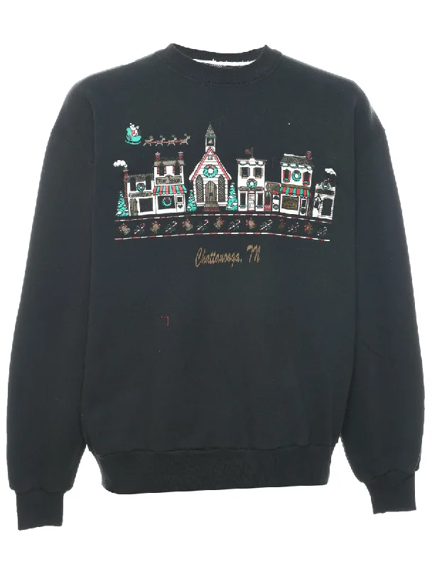 Weekend Offers That Impress Black Christmas Sweatshirt - L