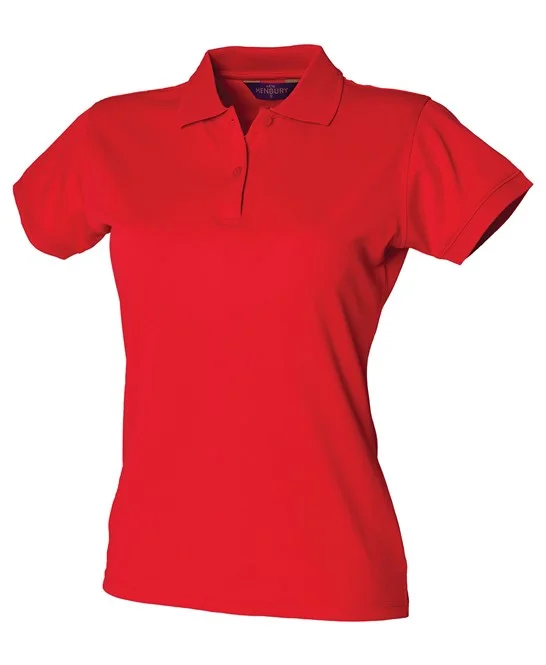 Price Meltdown Henbury Women's Coolplus® Polo Shirt - Classic Red