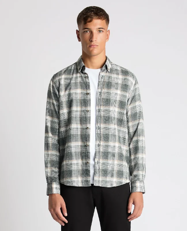Flash Deals Slim Fit Checked Brushed Cotton Shirt