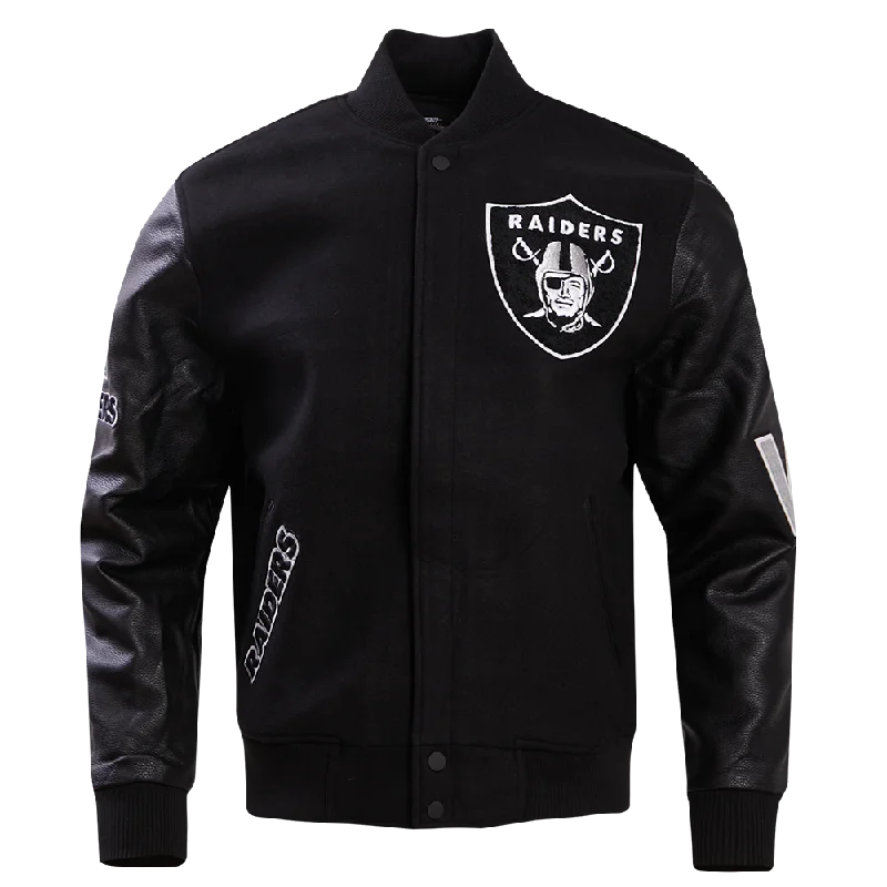 Deal of the Day NFL LAS VEGAS RAIDERS CLASSIC WOOL MEN'S VARSITY JACKET (BLACK)