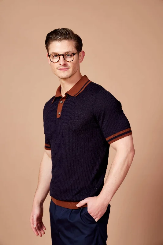 Savings Alert MCKINNON Buttoned Contrast Shirt NAVY/BROWN