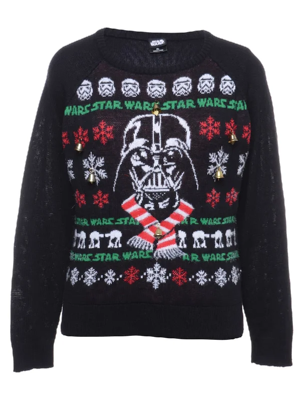 Deal Mania Beyond Retro Reworked Christmas Jumper With Bells - XL