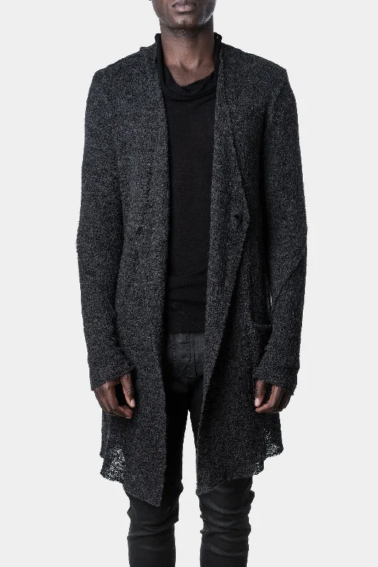 Super Deal Double breasted long knit cardigan