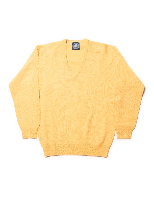 Value Deals LAMBSWOOL V NECK SWEATER - YELLOW