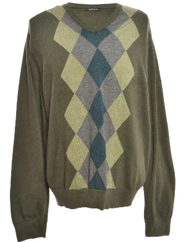 One-Day Only Argyle Van Heusen Jumper - L