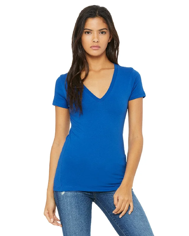 Bella+Canvas Ladies Deep V-Neck T-Shirt | True Royal