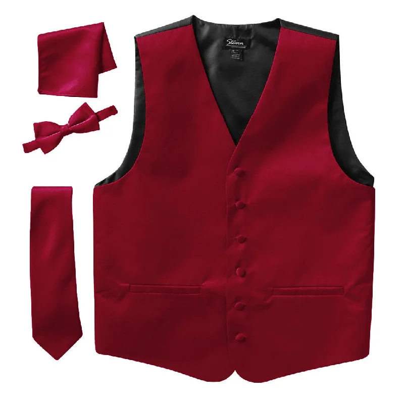 Don't Delay Steven Land Solid 4-pc. Vest with Matching Tie, Bowtie & Pocket Square