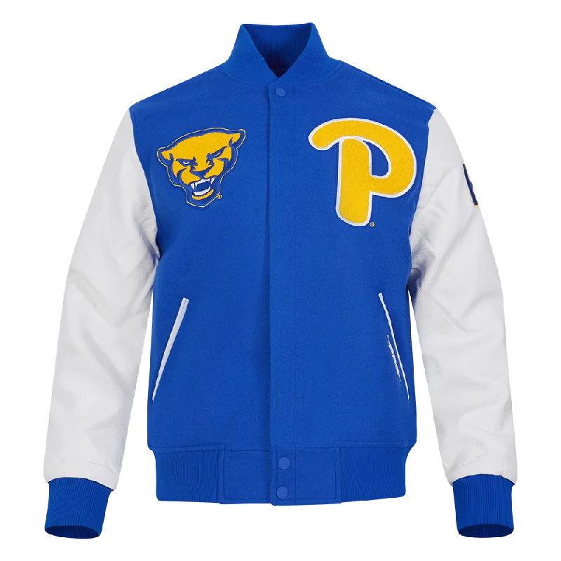 Half Price UNIVERSITY OF PITTSBURGH CLASSIC WOOL VARSITY JACKET (ROYAL BLUE/WHITE)