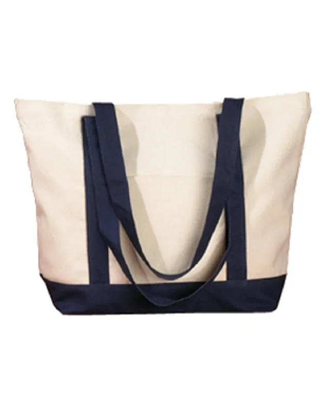 BAGedge Canvas Boat Tote | Natural/ Navy