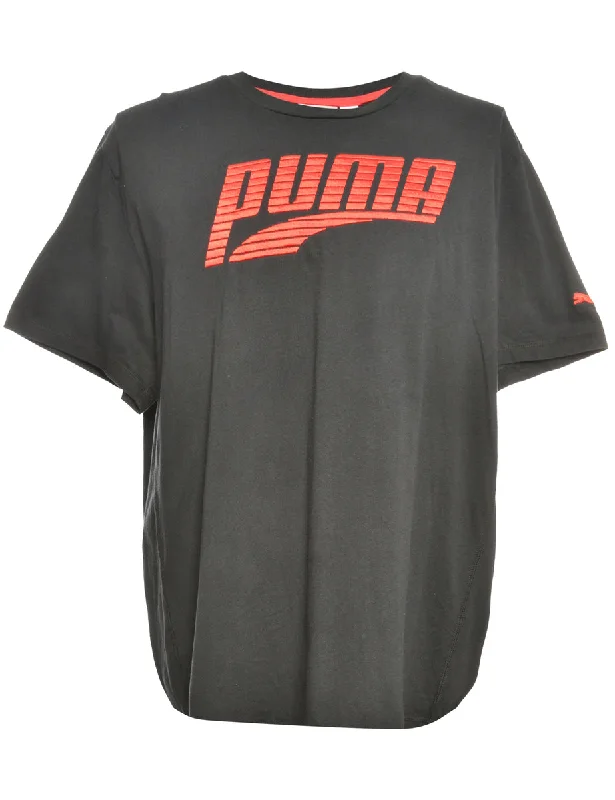 Amazing Value Black & Red Puma Printed T-shirt - L