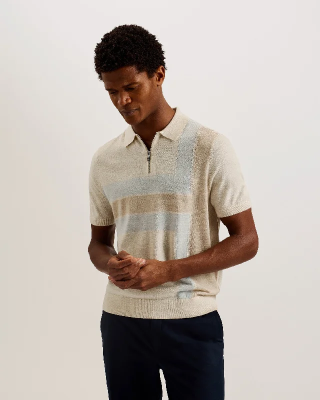 Exclusive Preview Ambler SS T Colour Block Polo Taupe