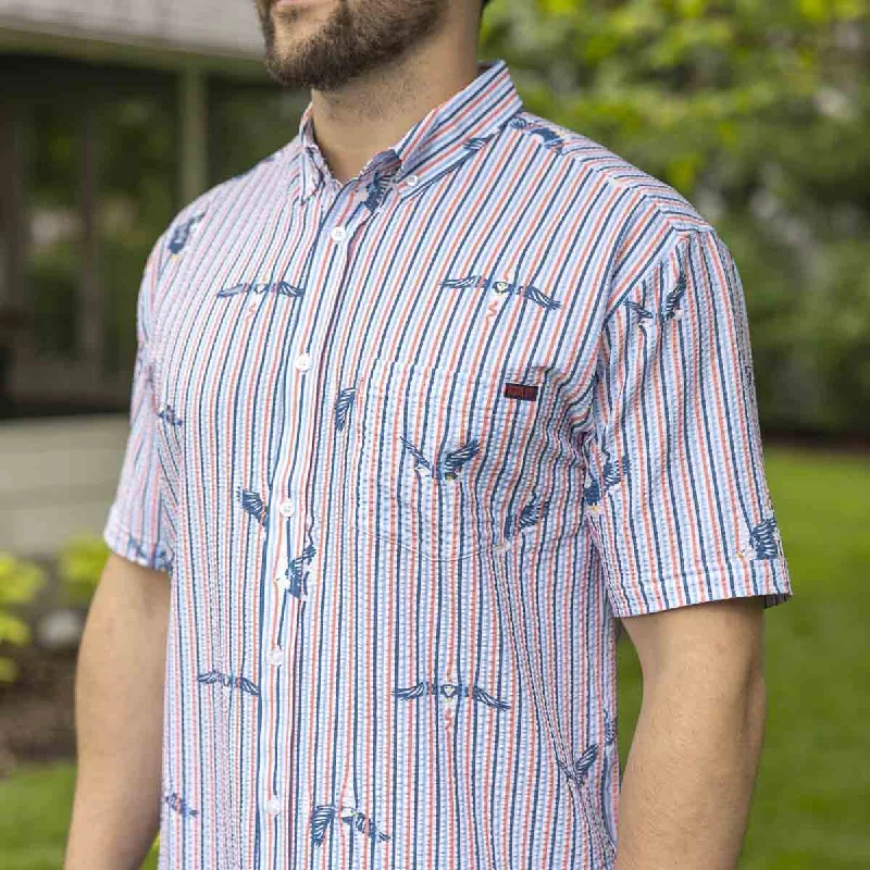 Special Savings America's Got Talons – Stretch Seersucker Short Sleeve Shirt