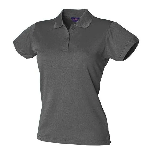 Price Buster Henbury Women's Coolplus® Polo Shirt - Charcoal Grey