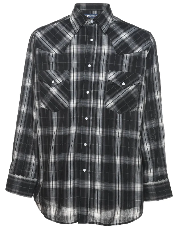 Weekend Specials You Can't Miss Black Checked Western Shirt - M