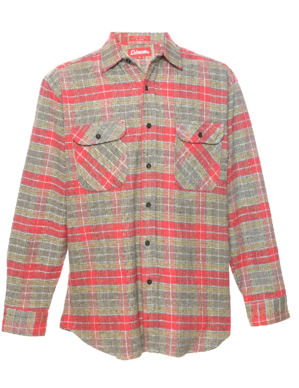 Brown Checked Shirt - M