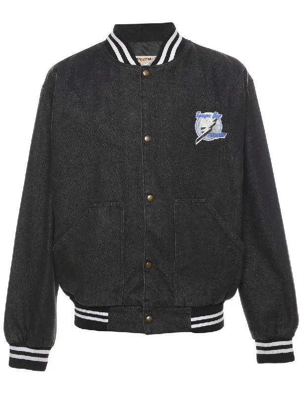 Weekend Deals That Excite Black Denim Tampa Bay Hockey Jacket - L