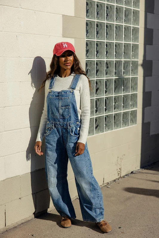 Price Fest Free People Good Luck Barrel Overalls