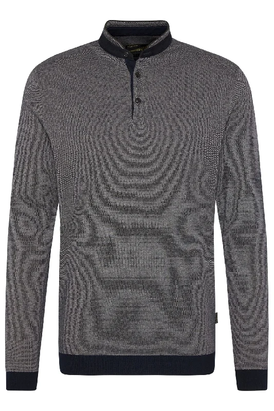 Today’s Special BUGATTI Mens Long Sleeve Polo DARK GREY