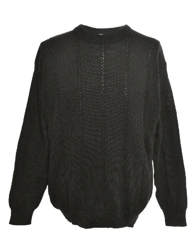 Black Long Sleeved Jumper - M