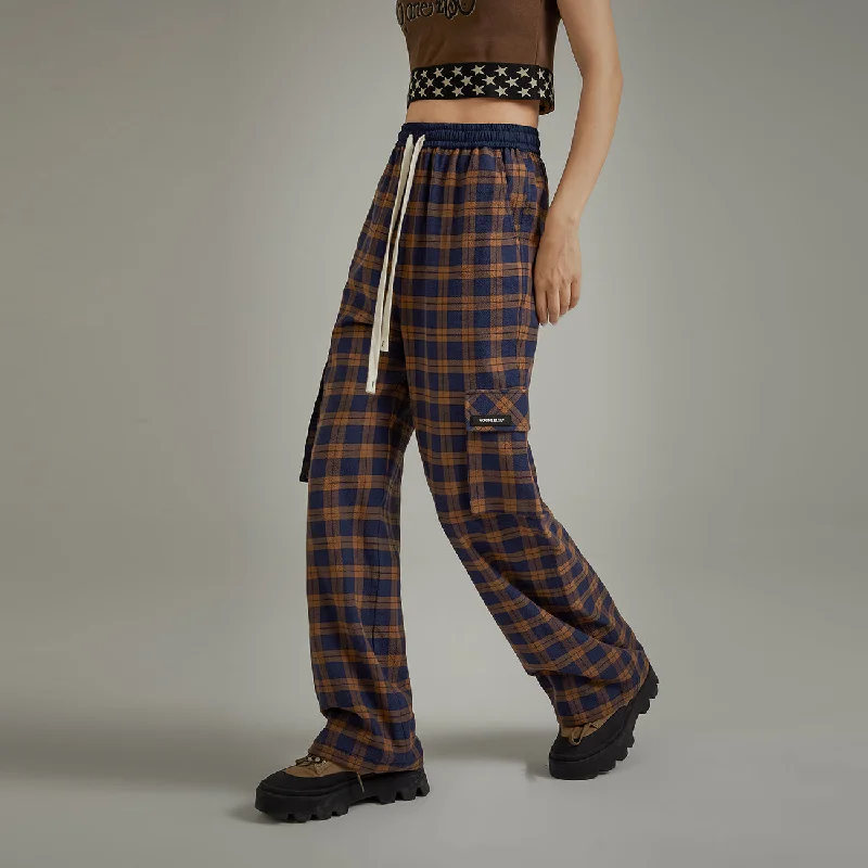Customer Appreciation Sale Check Pocket String Casual Pants